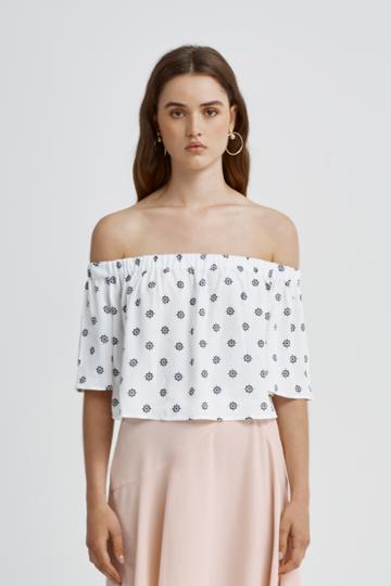 The Fifth The Seeker Top Light Floral Deco Print