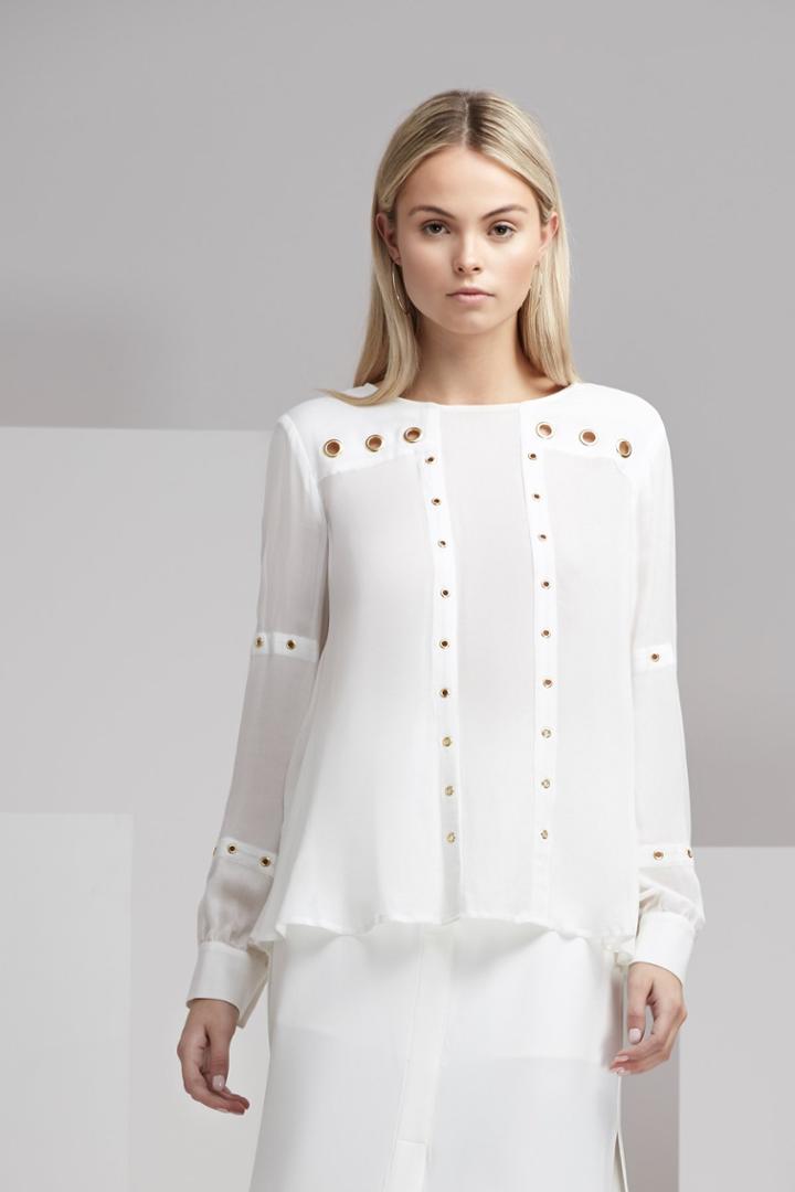 Finders Keepers Finders Keepers Maddox Long Sleeve Top Cloud