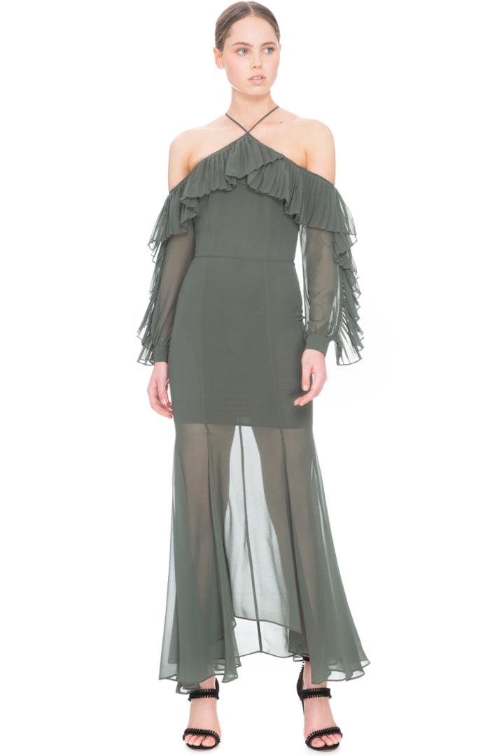 Keepsake Don't Wait Maxi Dress Khaki