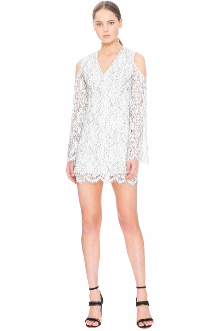 Keepsake Porcelain Long Sleeve Lace Dress Ivory