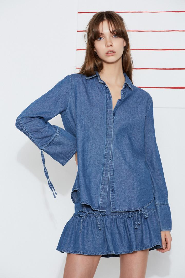 The Fifth The Fifth Capricorn Shirt Washed Bluexxs, Xs,s,m,l,xl