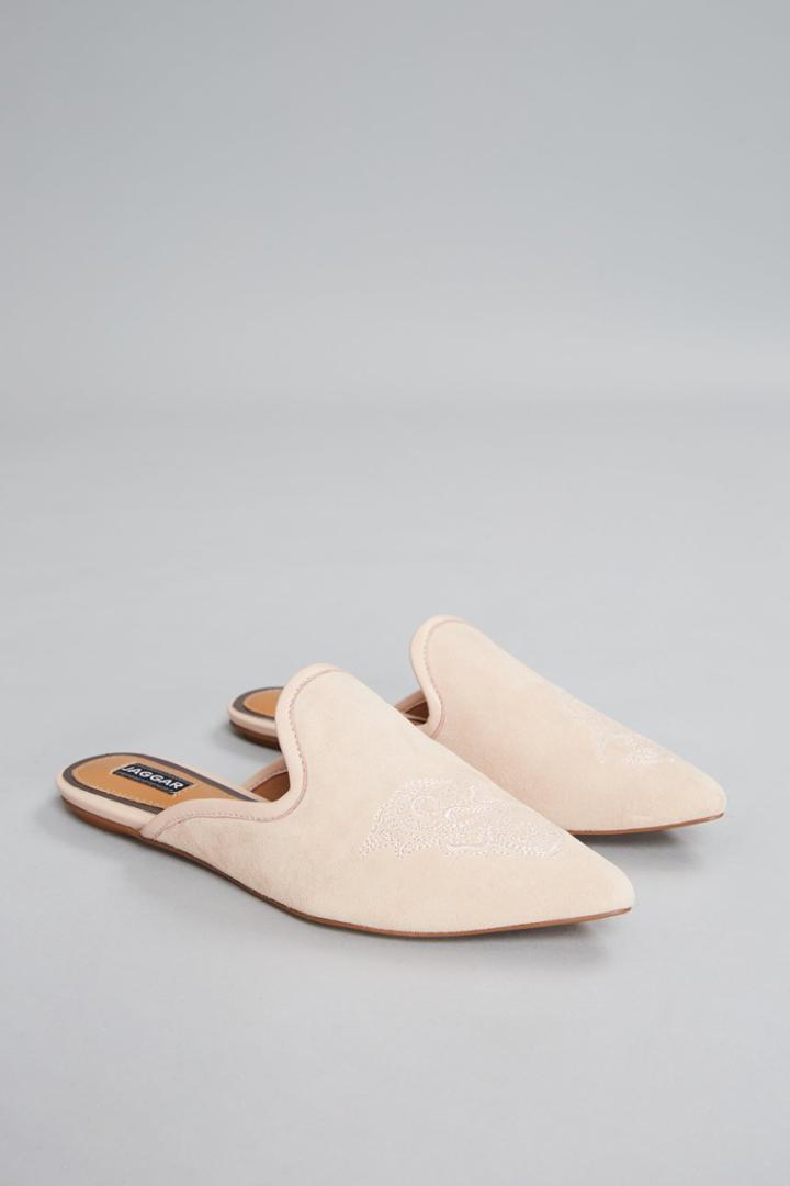 Jaggar Aside Suede Flat Nude