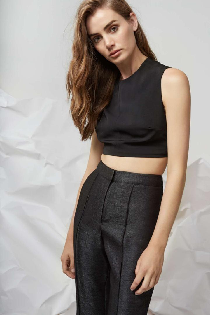 Finders Keepers I Spy Tie Back Crop Blackxs,s,m