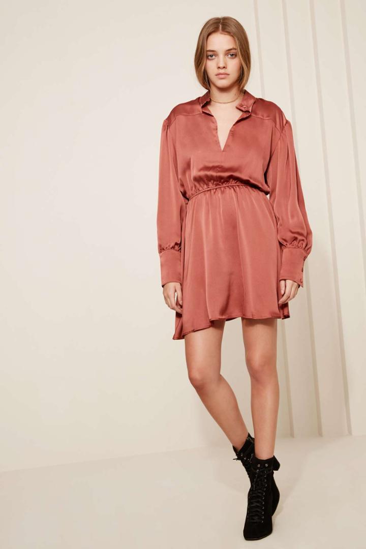 The Fifth Lola Long Sleeve Dress Cinnamonxxs, Xs,s,m,l