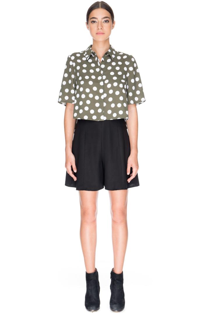 The Fifth The Fifth Last Flight Out Shirt Khaki And White Polka Dot