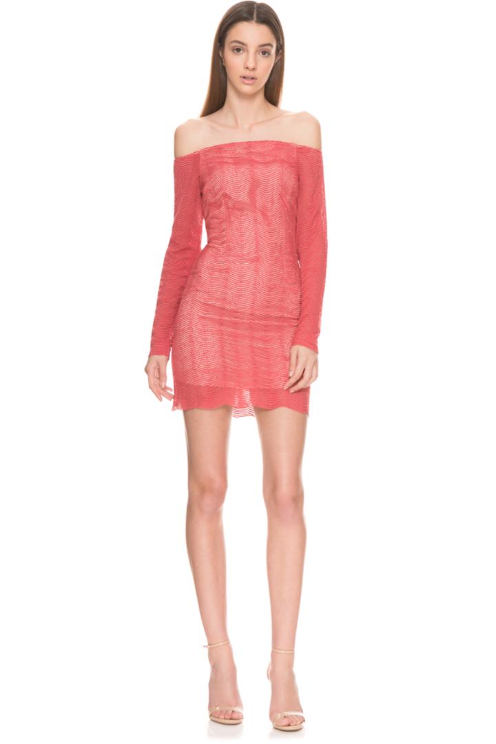 Keepsake Think Twice Long Sleeve Lace Dress Red Ochre