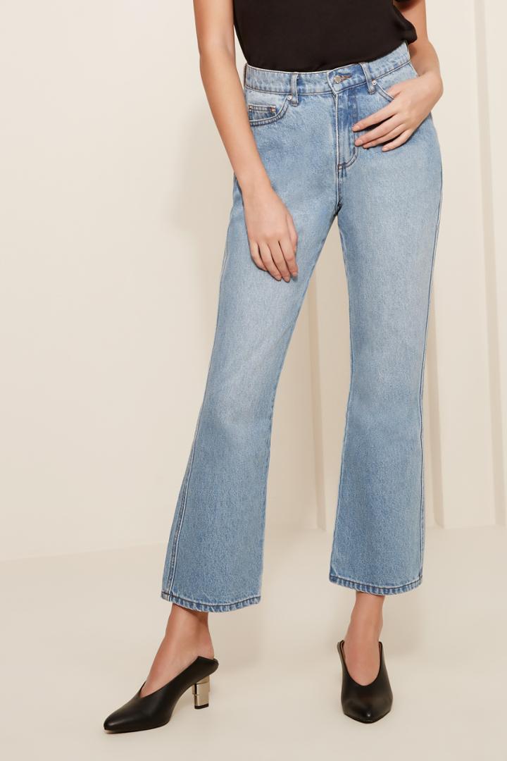 The Fifth The Fifth Farrah Crop Flare Jean Blue Print