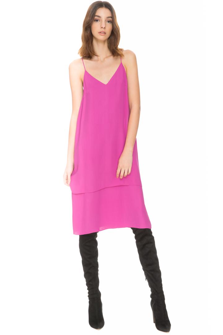 C/meo Collective Never Be Short Sleeve Dress Fuschia