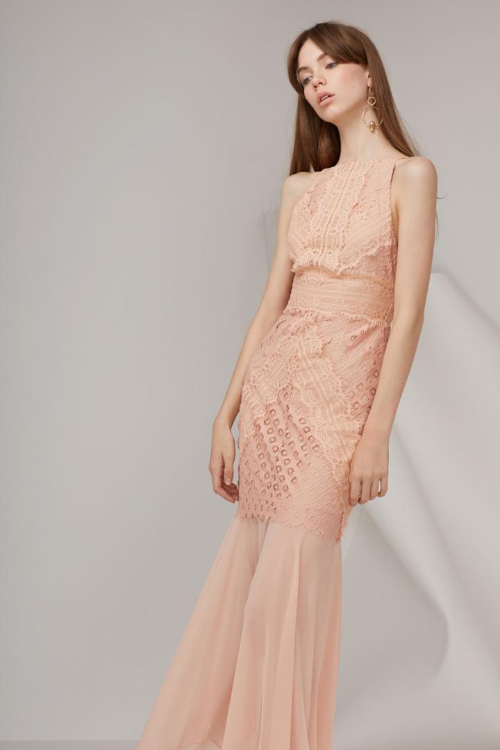 Keepsake Bridges Lace Gown Blush