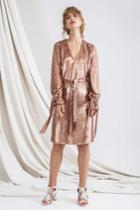 C/meo Collective Illuminated Long Sleeve Dress Copper