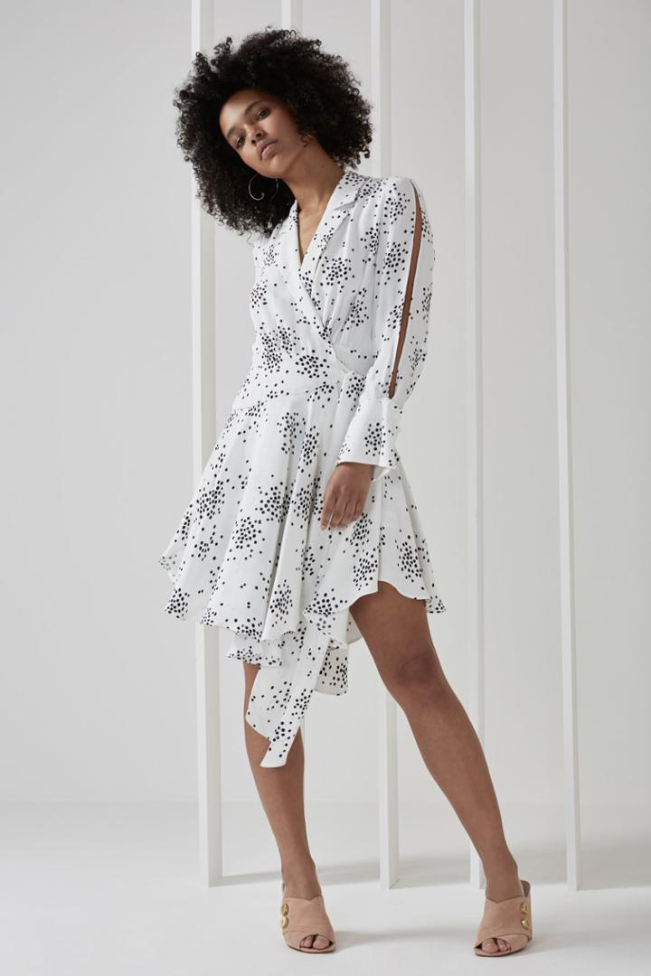C/meo Collective C/meo Collective Caught Up Long Sleeve Dress Confetti Print