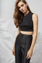 Finders Keepers I Spy Tie Back Crop Black