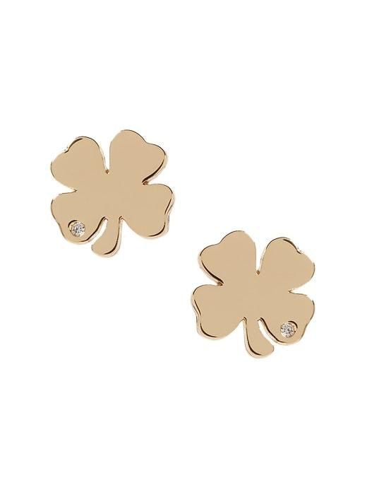 Banana Republic Womens Four Leaf Clover Stud Earring Gold Size One Size