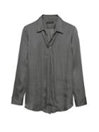 Banana Republic Womens Dillon Classic-fit Soft Shirt With Removable Tie Urban Gray Size Xl