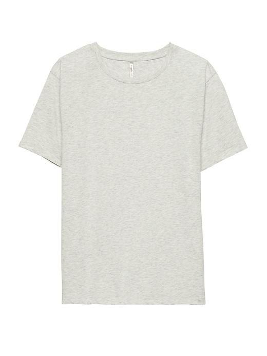 Banana Republic Womens Supima Cotton Boyfriend Tee Light Gray Heather Size Xl