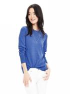 Banana Republic Womens Extra Fine Merino Wool Pullover Sweater Size L - Blue Dusk