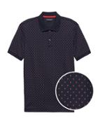 Banana Republic Mens Luxury-touch Print Polo Shirt Navy Size Xxs