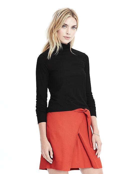 Banana Republic Womens Long Sleeve Ribbed Turtleneck - Black