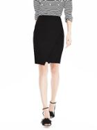 Banana Republic Womens Sloan Fit Crossover Pencil Skirt Size 0 - Black
