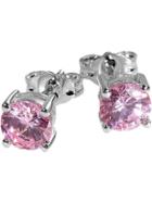 Banana Republic Womens Cubic Zirconia Round Stud Earring Pink Size One Size