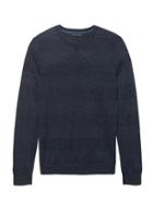 Banana Republic Mens Silk-linen Texture Crew-neck Sweater Navy Size L