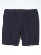 Banana Republic Mens Solid Elastic Waist Seersucker Short - Dark Night