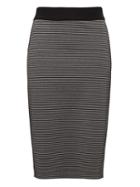 Banana Republic Womens Life In Motion Reversible Neoprene Pencil Skirt Gray Stripe Size L