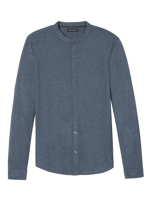 Banana Republic Cotton-merino Banded-collar Shirt