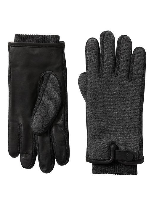 Banana Republic Mens Wool-blend Snap Glove Medium Gray Size S