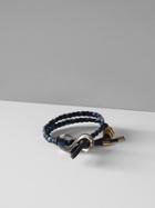 Banana Republic Womens Giles &amp; Brother Braided Navy S Hook Wrap Bracelet Size One Size - Navy