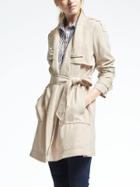 Banana Republic Womens Drapey Trench - Oyster Pearl