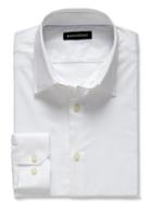 Banana Republic Slim Fit Blue Stretch Poplin Dress Shirt - White