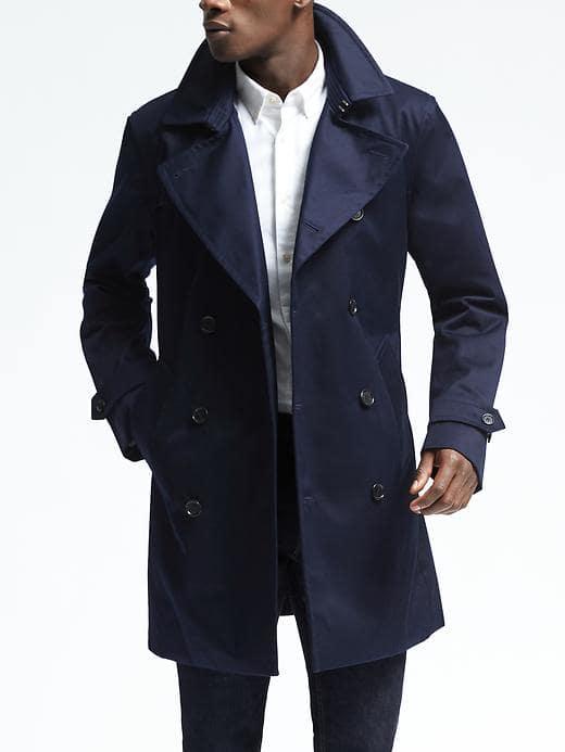 Banana Republic Mens Classic Trench - Navy