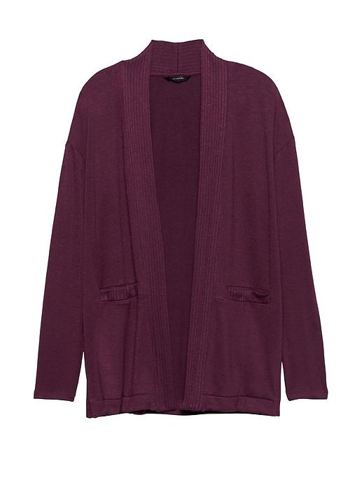 Banana Republic Womens Luxespun Long Cardigan Heather Maroon Purple Size Xs