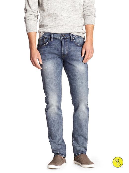 Banana Republic Factory Medium Rinse Skinny Jean - Whiskered Authentic