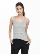 Banana Republic Womens Essential Ribbed Tank Size L - Heather Gray