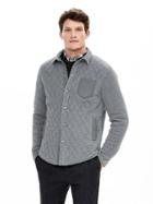 Banana Republic Mens Quilted Shirt Jacket Size L Tall - Gray Heather