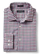 Banana Republic Mens Camden Fit Mini Plaid Supima Cotton Shirt - Saucy Red