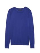 Banana Republic Womens Silk Cotton Crew-neck Sweater Royal Blue Size Xs