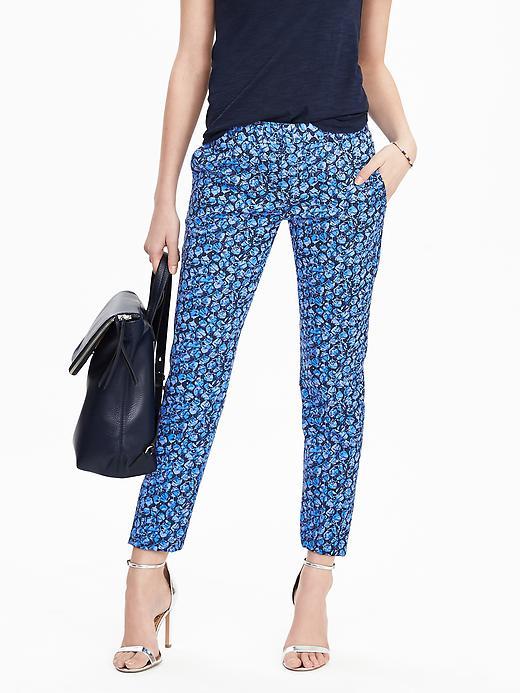 Banana Republic Womens Avery Fit Print Crop Size 0 Regular - Blue Print