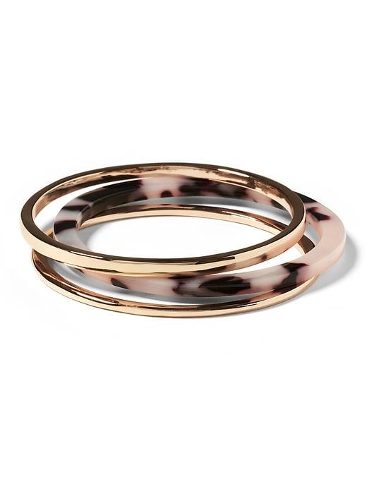 Banana Republic Metal & Tortoise Bangle Set