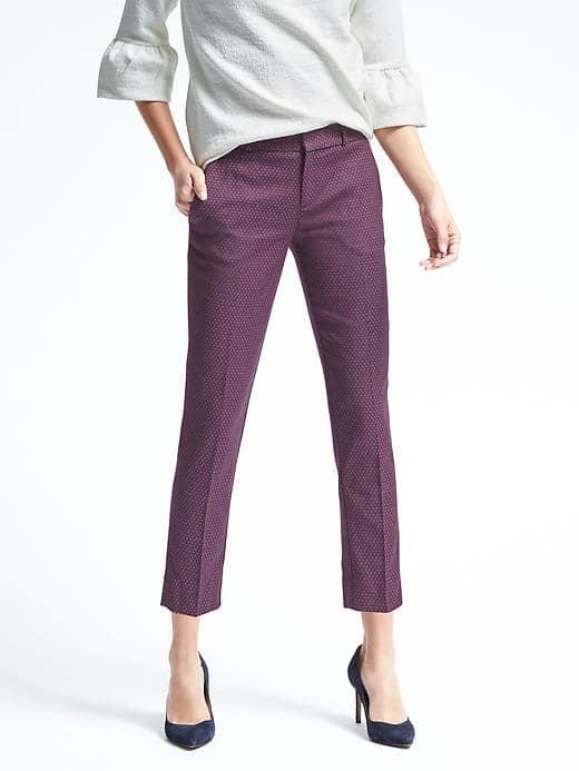 Banana Republic Womens Avery Fit Dot Jacquard Crop - Lady Jacquard Dot Warm