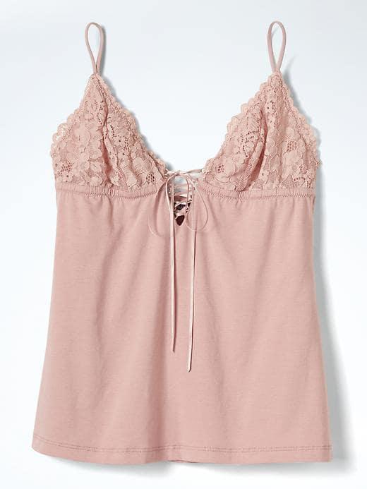Banana Republic Cosabella Bissou Lace Up Cami - Dusty Pink
