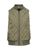 Banana Republic Womens Quilted Vest Olive Size Xs