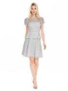 Banana Republic Womens Geo Lace Peplum Dress Size 0 Petite - White