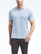 Banana Republic Pique Birdseye Jacquard Polo - Cerulean Blue