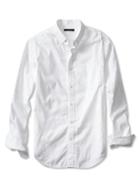 Banana Republic Mens Tailored Slim Fit Custom 078 Wash White Shirt Size L Tall - White