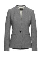 Banana Republic Womens Long And Lean-fit Inverted Collar Bi-stretch Blazer Charcoal Size 12