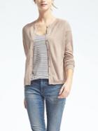 Banana Republic Womens Silk Cashmere Seamless Cardigan - Taupe