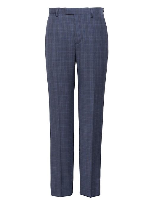 Banana Republic Mens Slim Navy Plaid Italian Wool Suit Pant Navy Size 35w